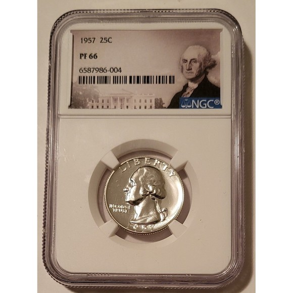 1957 Washington Quarter Proof PF66 NGC Portrait Label - Picture 1 of 2